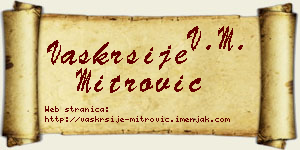 Vaskrsije Mitrović vizit kartica